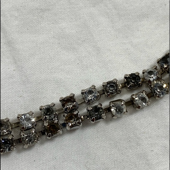 Genuine MORRIS MOSKOWITZ metallic silver kidskin shoulder bag with rhinestones - Picture 9 of 16